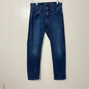 7 Seven For All Mankind Slimmy Jeans Straight Leg Blue Stretch Mens 31 (Tailored